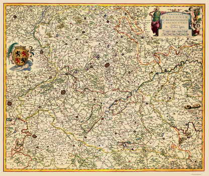 Historic Map - Hainaut Province Belgium - Visscher 1681 - 23 x 27.31 - Vintage Wall Art