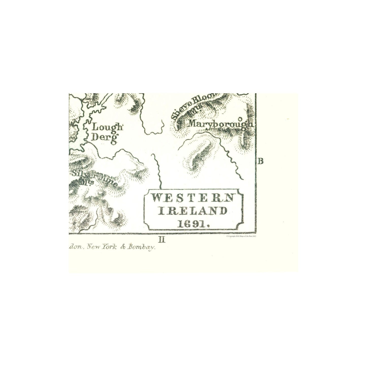 Historic Map - Ireland Western 1691 - Gardiner 1902 - Vintage Wall Art