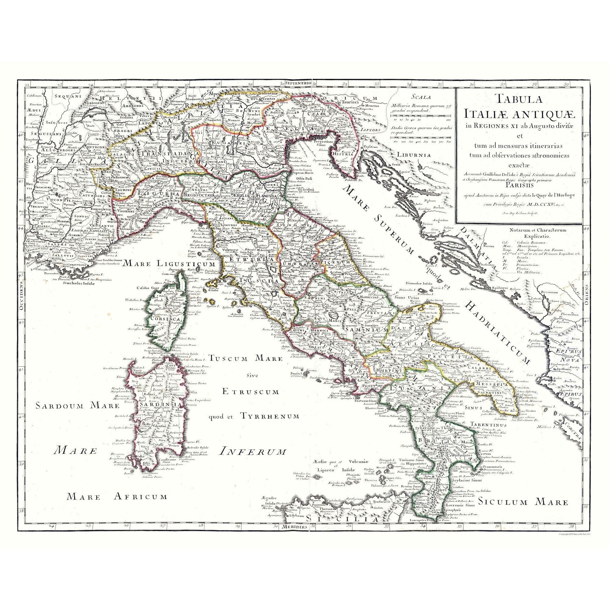 Historic Map Italy Ancient De L isle 1731 28 81 X 23 Vintage W historic-map-italy-ancient-de-l-isle-1731-28-81-x-23-vintage-w