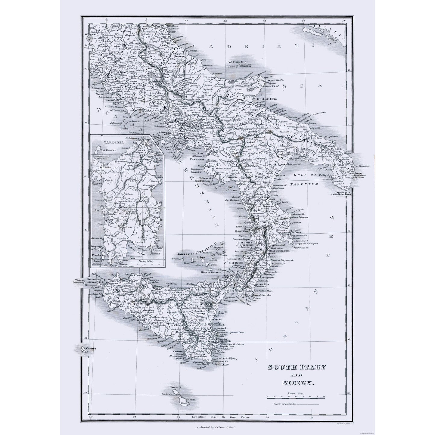 Historic Map - Sicily Italy - Oxford 1828 - 23 x 31.75 - Vintage Wall Art