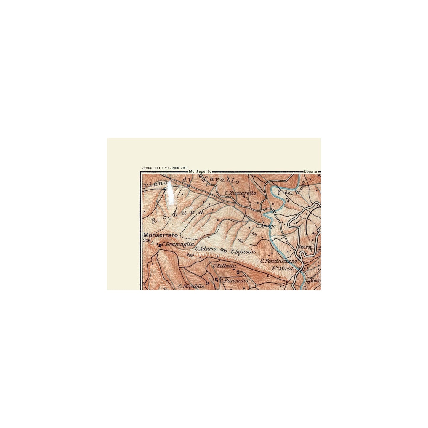 Historic Map - Italy Girgenti Vicinity - Baedeker 1880 - 32.36 x 23 - Vintage Wall Art