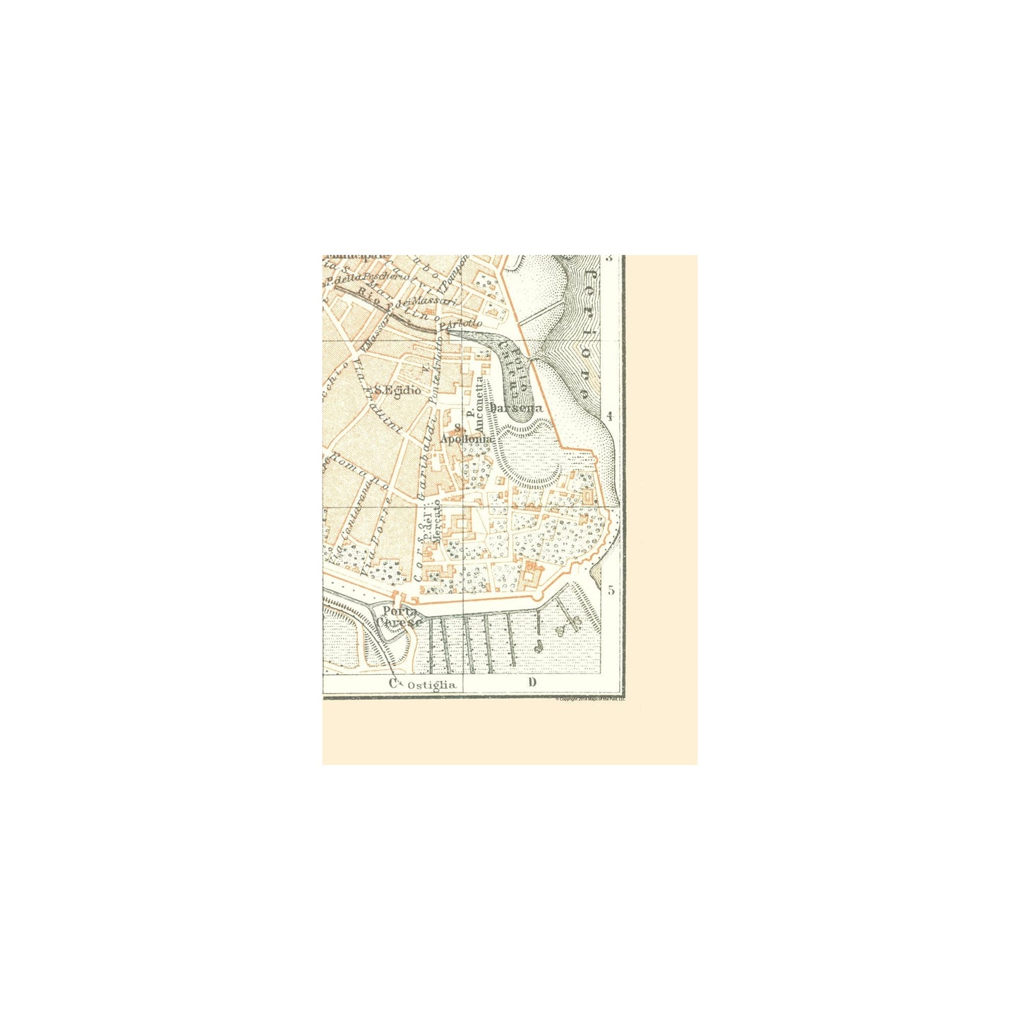 Historic Map - Mantova Italy - Bertarelli 1914 - 23 x 31.24 - Vintage Wall Art