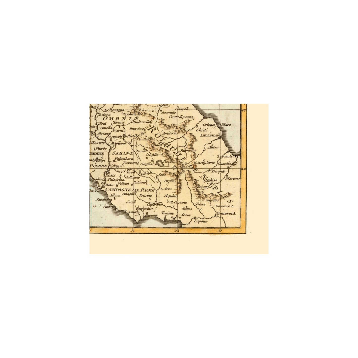 Historic Map - Papal States Tuscany Italy - Robert 1748 - 27.42 x 23 - Vintage Wall Art