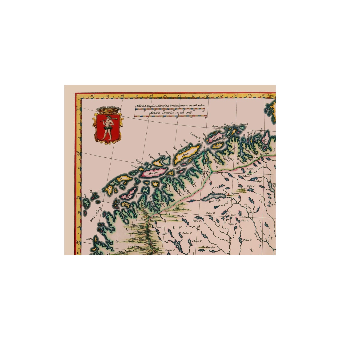 Historic Map - Lapland Region Finland - Blaeu 1662 - 23 x 28.61 - Vintage Wall Art
