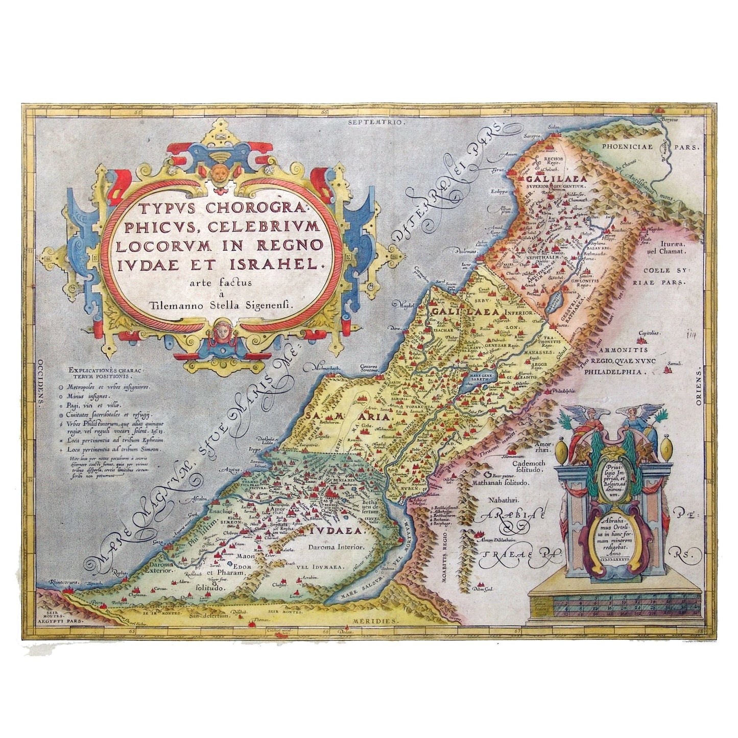 Historic Map - Judea Israel - Ortelius 1570 - 29.31 x 23 - Vintage Wall Art