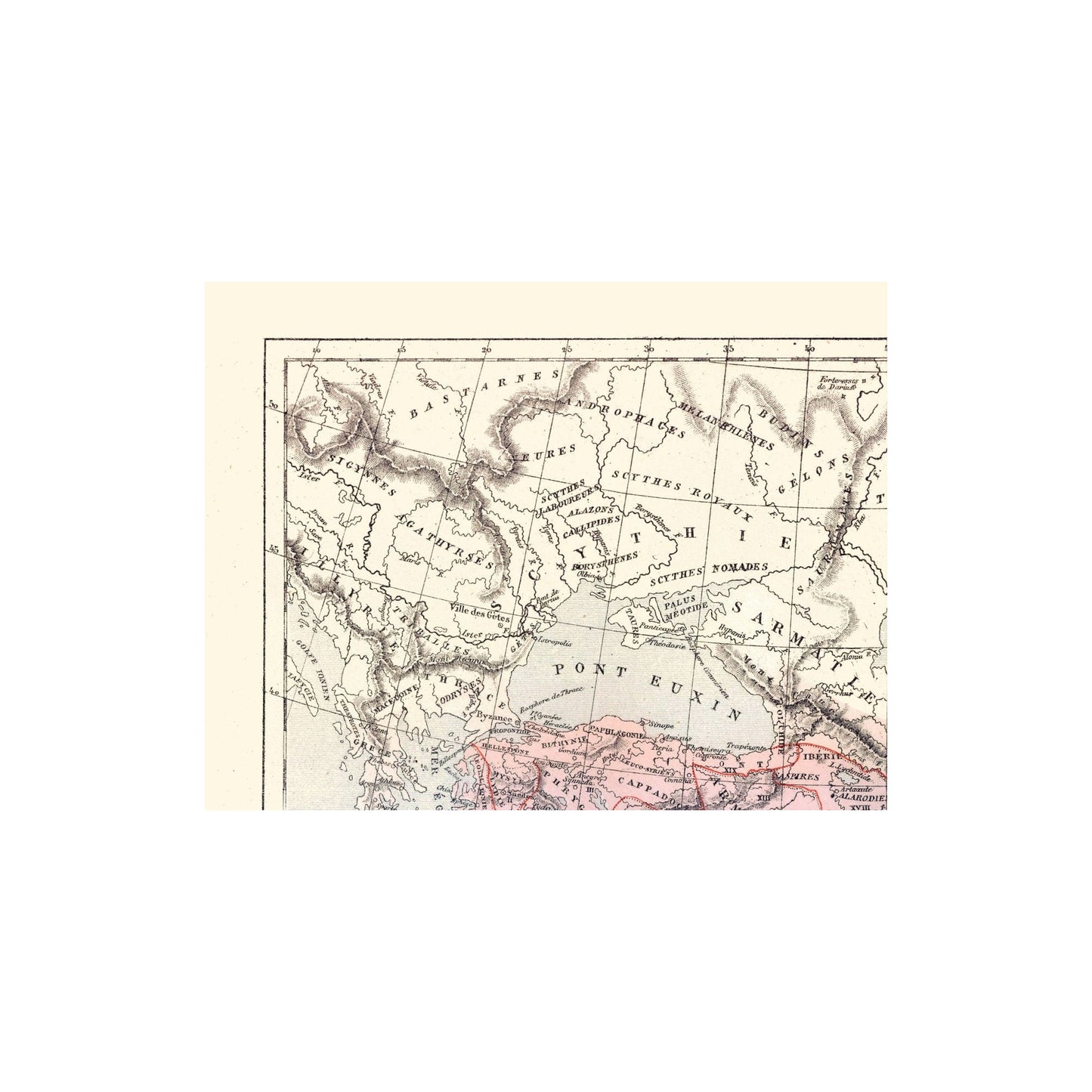 Historic Map - Persian Empire - Cortambert 1880 - 29.71 x 23 - Vintage Wall Art