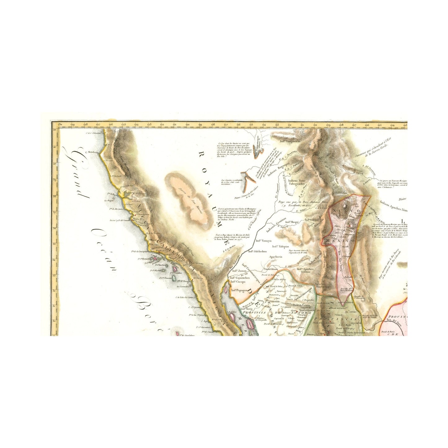 Historic Map - Mexico United States Territories - Humboldt 1811 - 23 x 37 - Vintage Wall Art