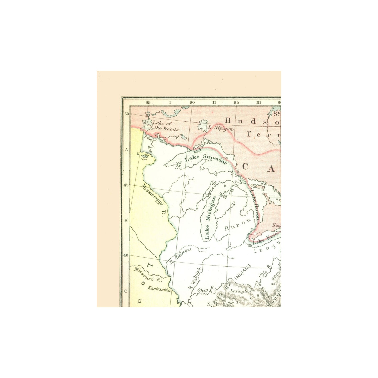 Historic Map - United States Canada 1783 - Gardiner 1902 - 23 x 29.45 - Vintage Wall Art