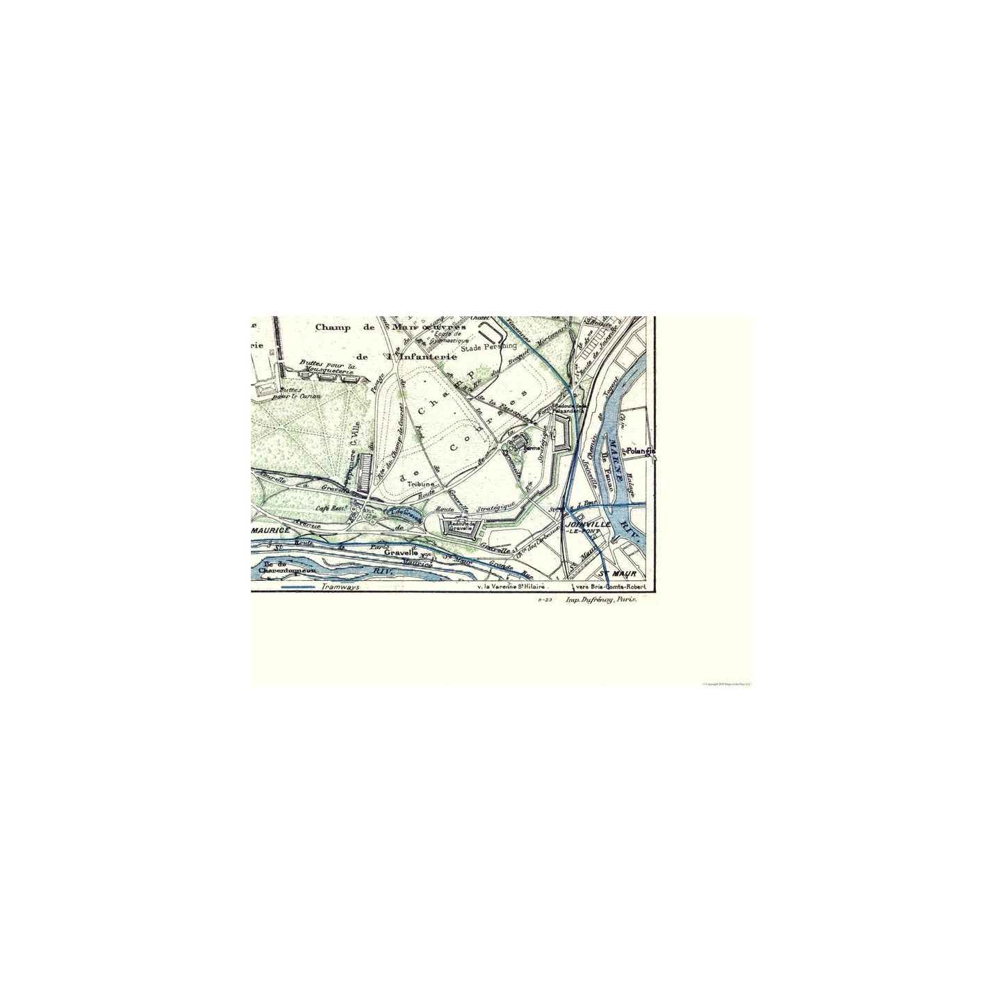 Historic Map - Paris France Bois de Vincennes - Colton 1921 - 31.12 x 23 - Vintage Wall Art