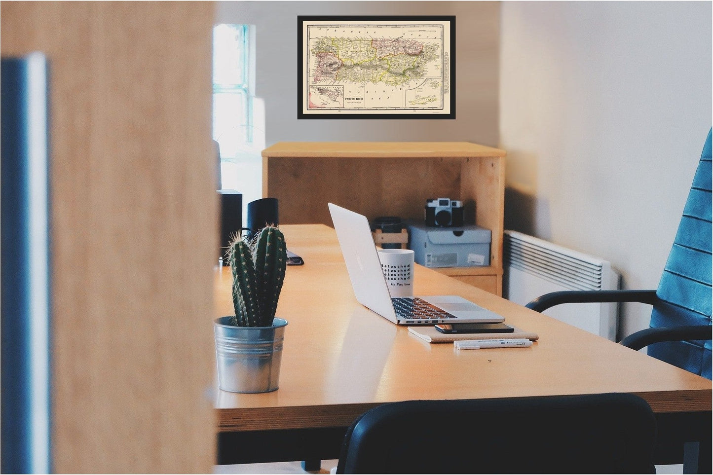 Historic Map - Puerto Rico - Cram 1898 - 23 x 36.57 - Vintage Wall Art