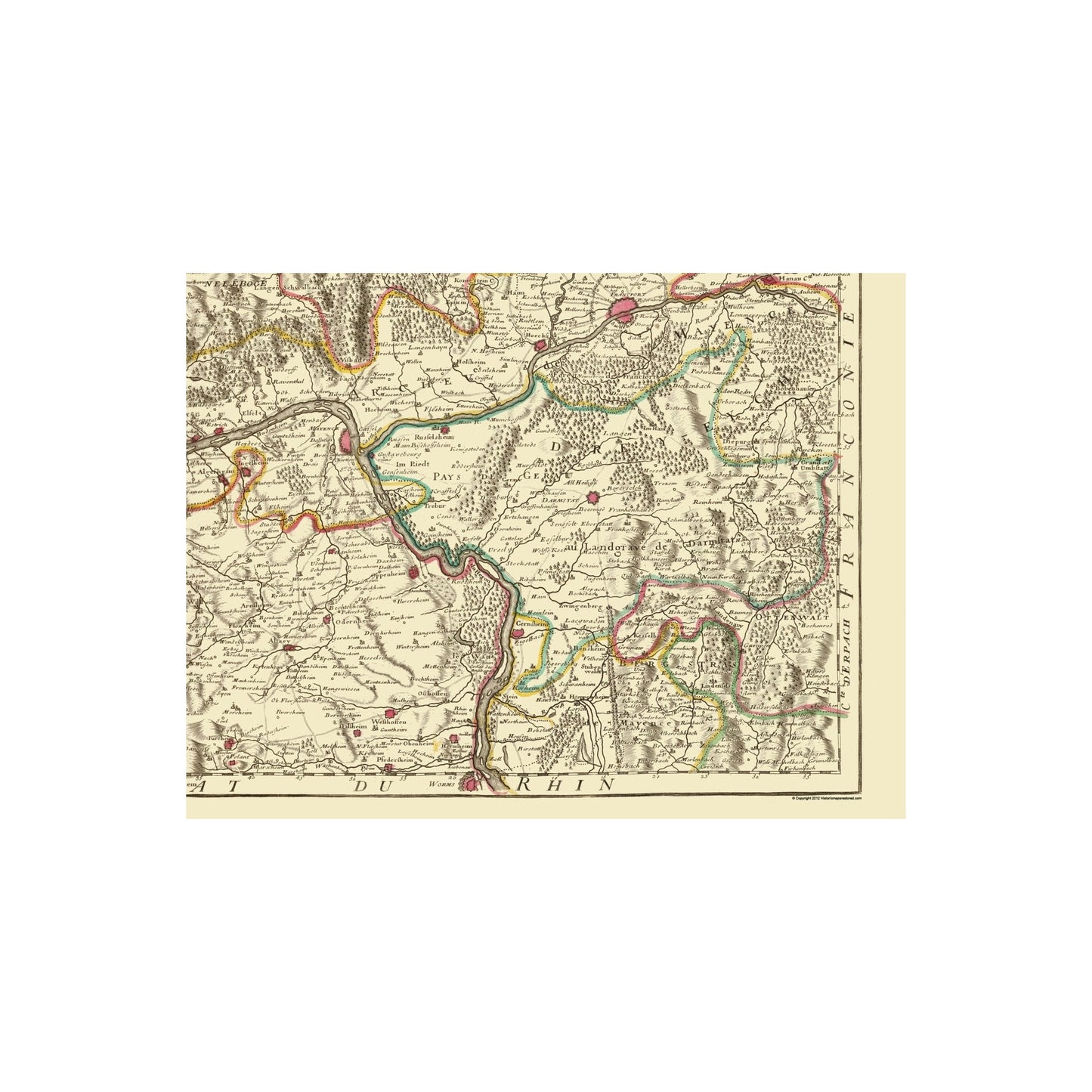 Historic Map - Germany Rhine River Basin - Covens 1787 - 23 x 30.32 - Vintage Wall Art