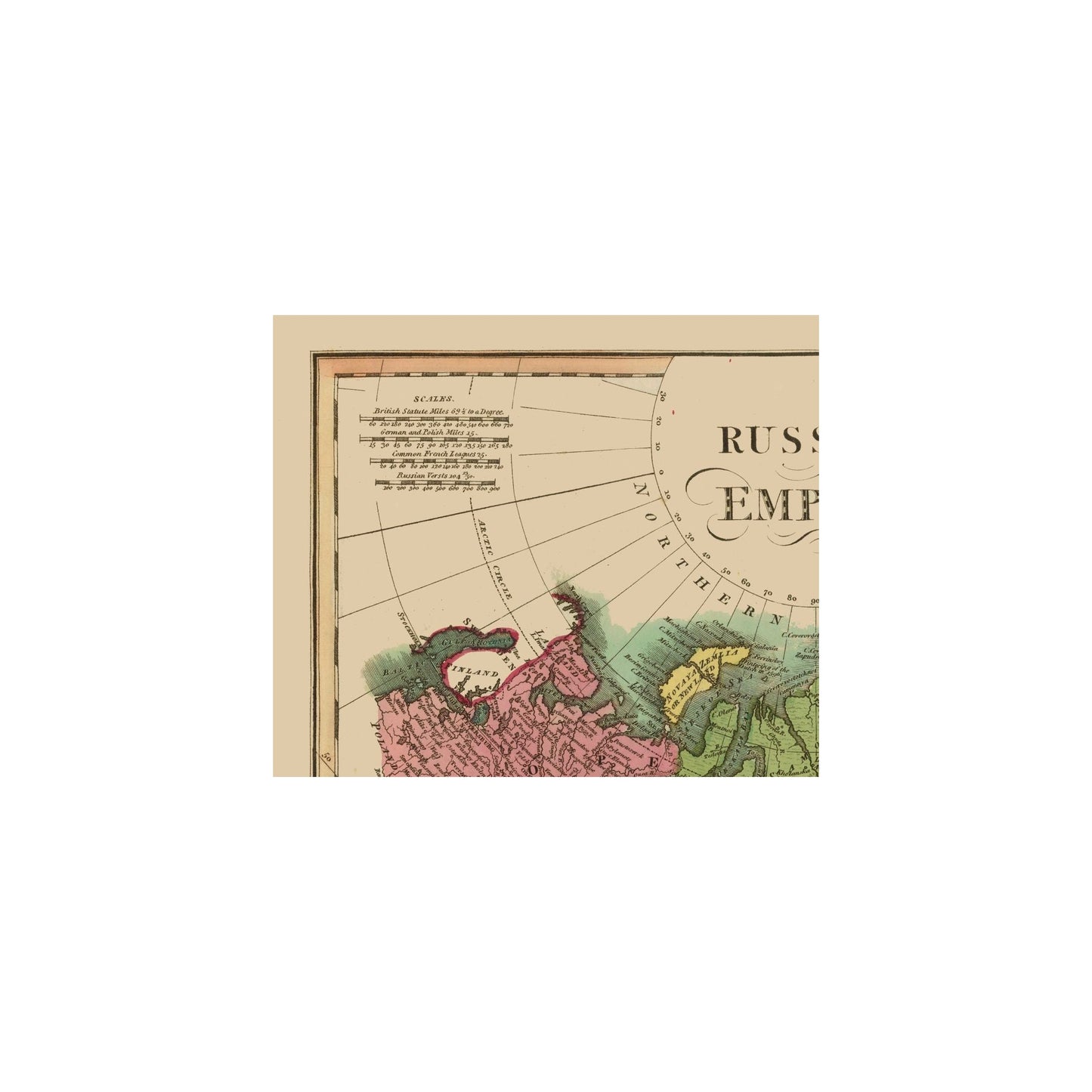 Historic Map - Russian Empire - Darton 1811- 27.19 x 23 - Vintage Wall Art