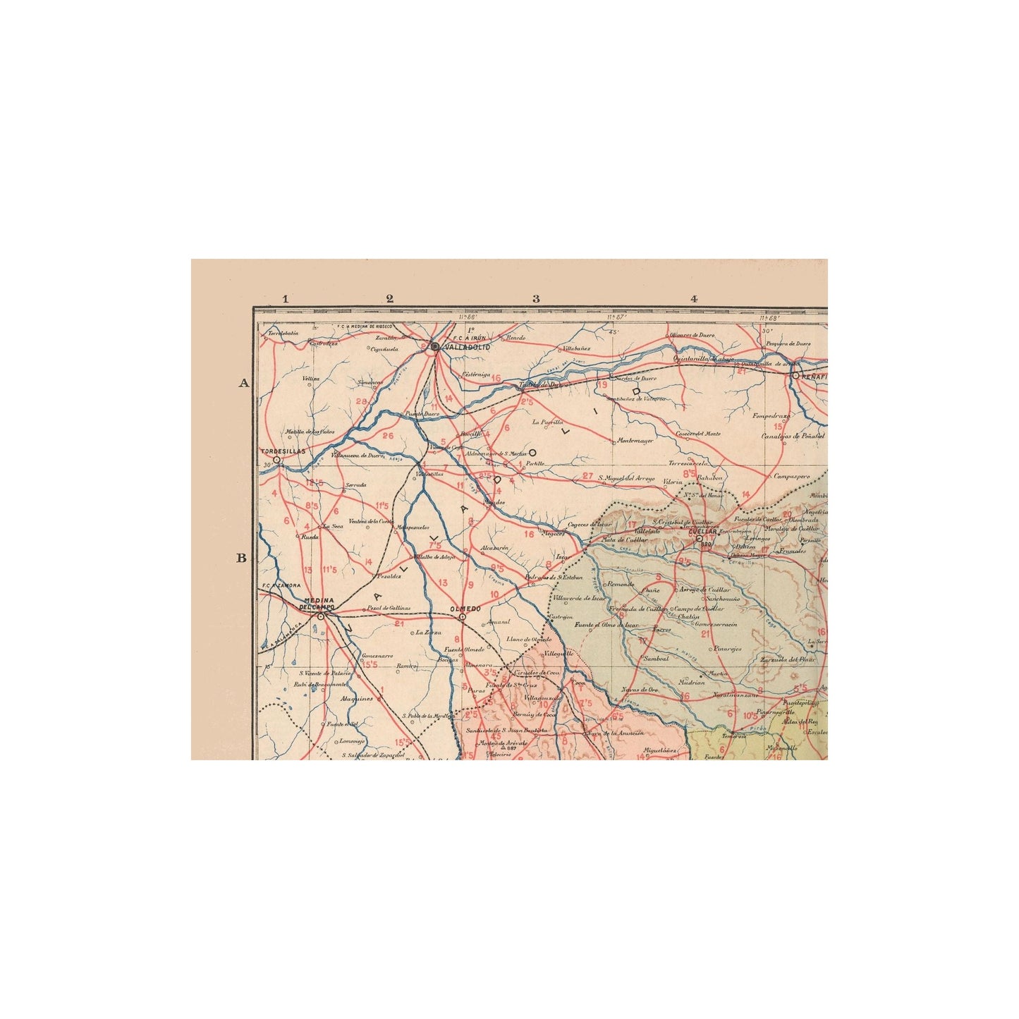 Historic Map - Segovia Spain - Martin 1911 - 29.21 x 23 - Vintage Wall Art