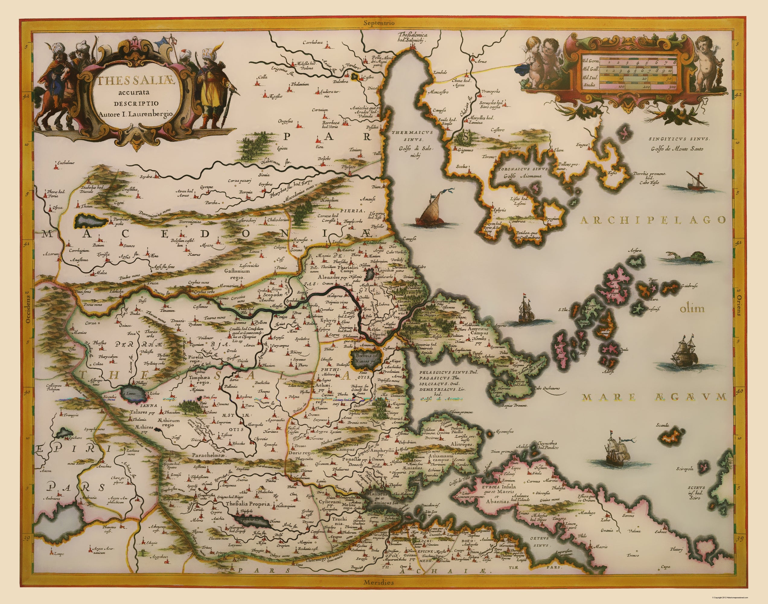 Historic Map Greece Thessaloniki Region Blaeu 1654 23 X 29 27 Historic Map Greece Thessaloniki Region Blaeu 1654 23 X 29 27