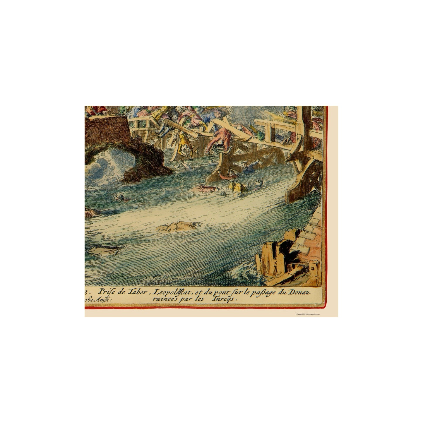 Historic War Map - Vienna Austria Siege 3 - De'Hooghe 1683 - 23 x 27.58 - Vintage Wall Art