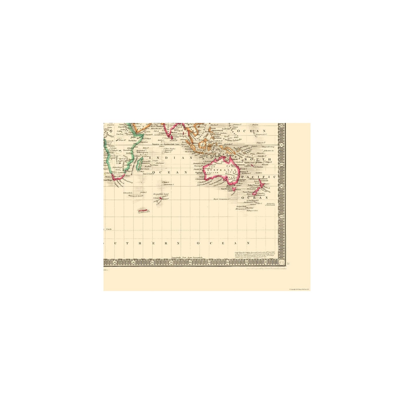 Historic Map - Mercator Projection - Teesdale 1840 - Vintage Wall Art