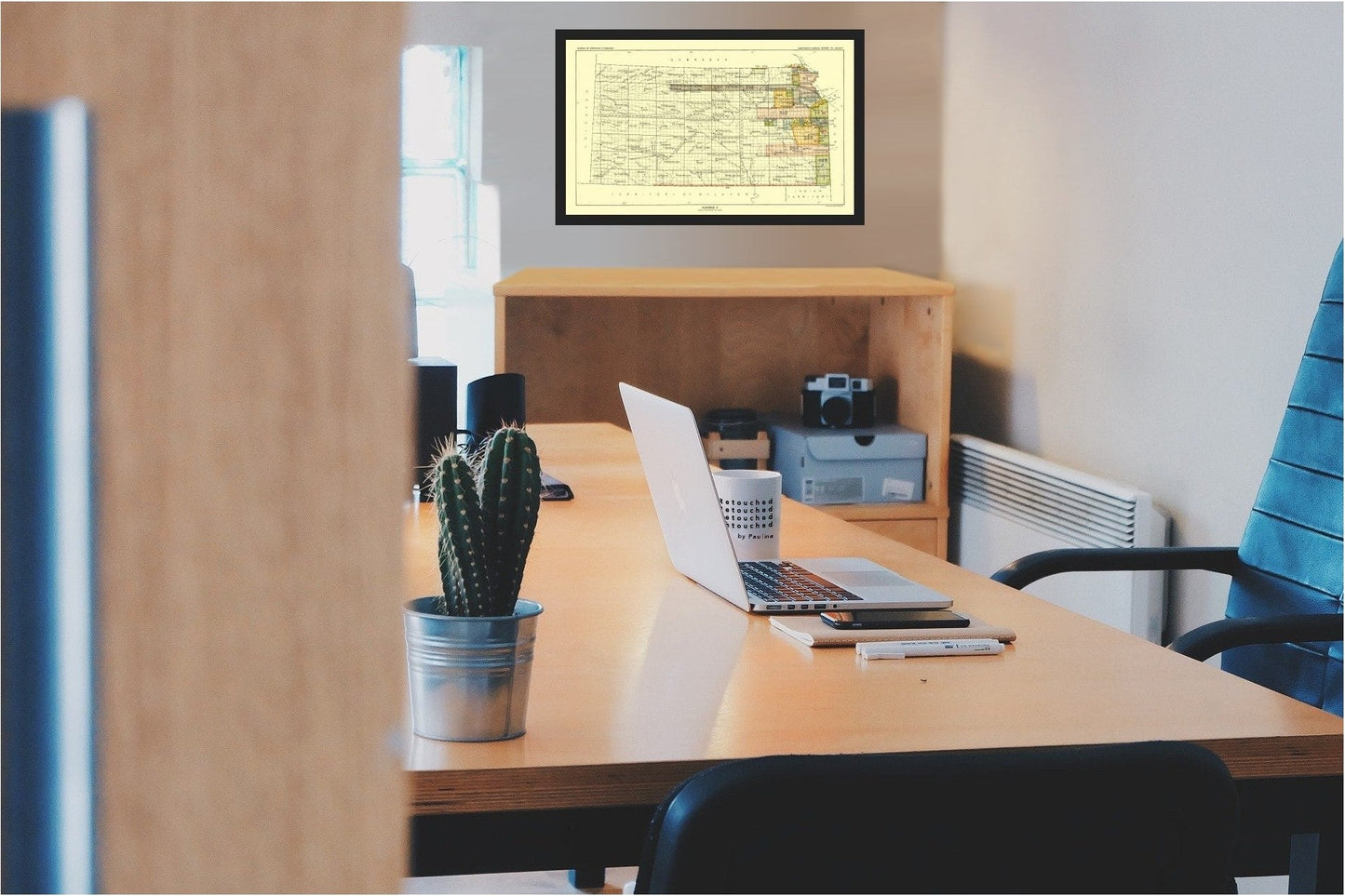 Historic State Map - Kansas - Hoen 1896 - 37.94 x 23 - Vintage Wall Art