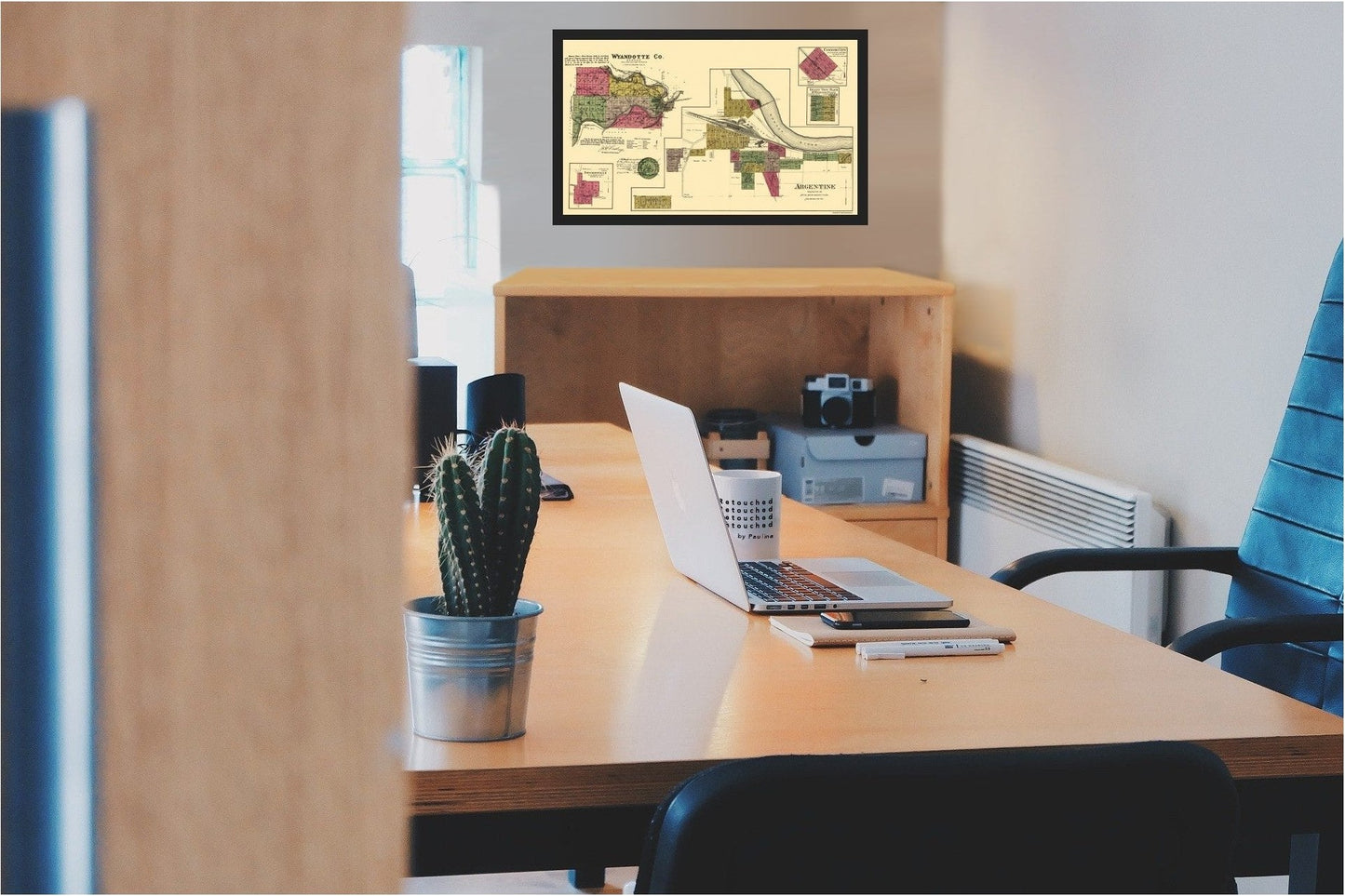 Historic County Map - Wyandotte County Kansas - Everts 1878 - 38.75 x 23 - Vintage Wall Art