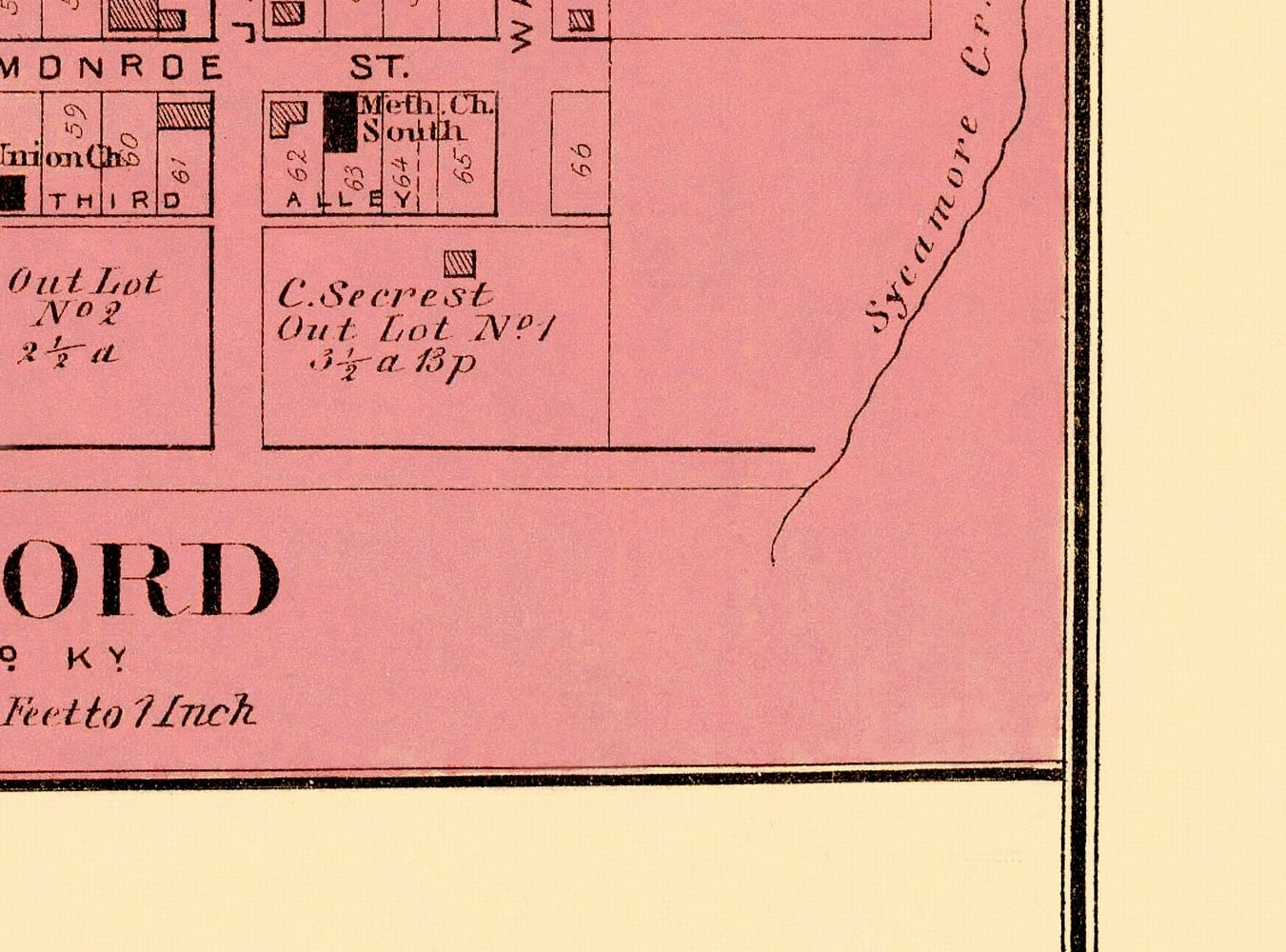 Historic City Map - Concord Kentucky - Titus 1877 - 23 x 31.09 - Vintage Wall Art