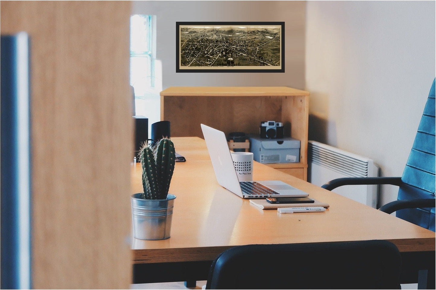 Historic Panoramic View - Barre Massachusetts - 1890 - 52.83 x 23 - Vintage Wall Art