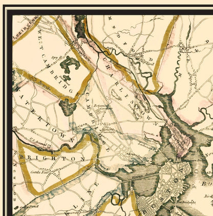 Historic City Map - Boston Massachusetts - Bowen 1830 - 23 x 23.23 - Vintage Wall Art