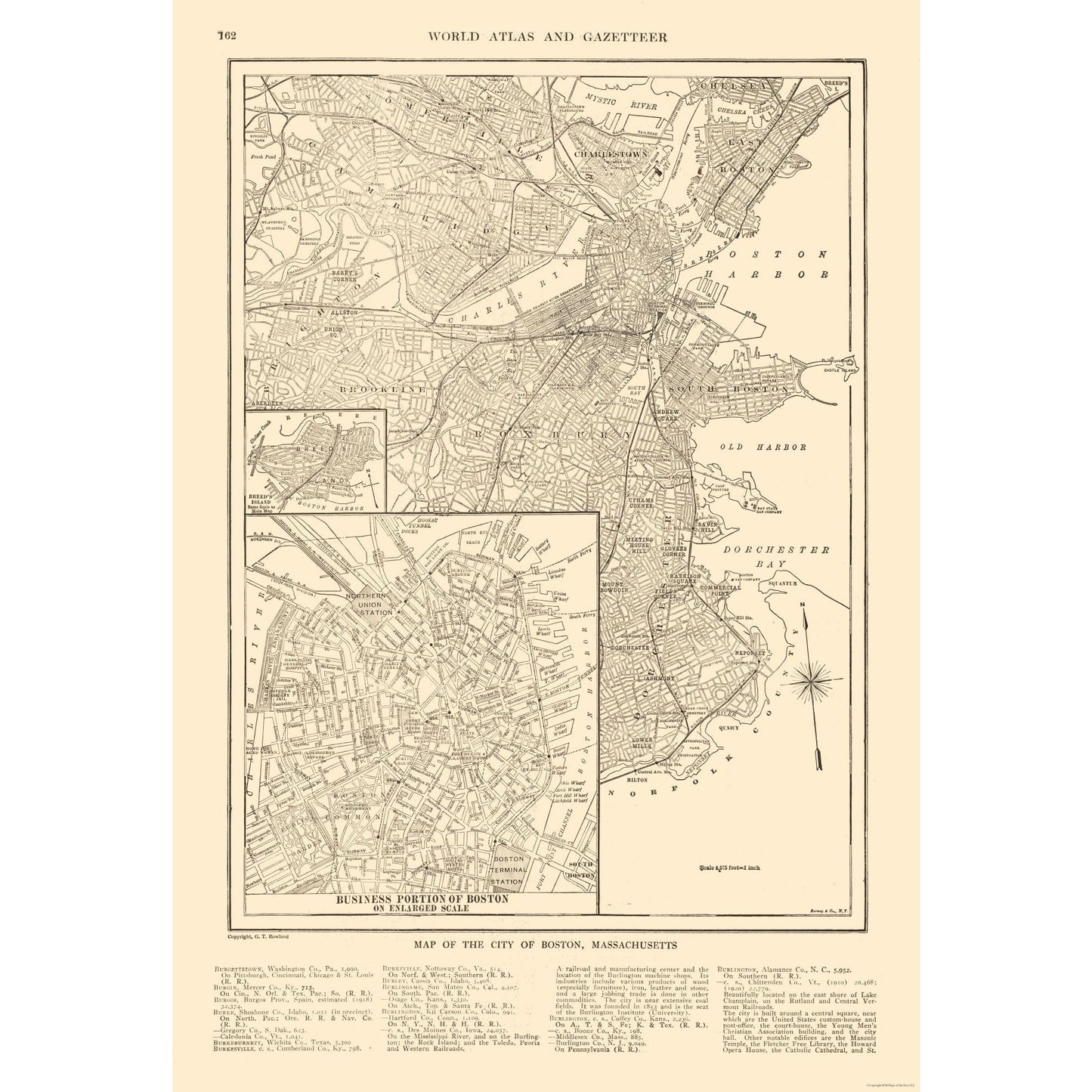 Historic City Map - Boston Massachusetts - Reynold 1921 - 23 x 33.61 - Vintage Wall Art
