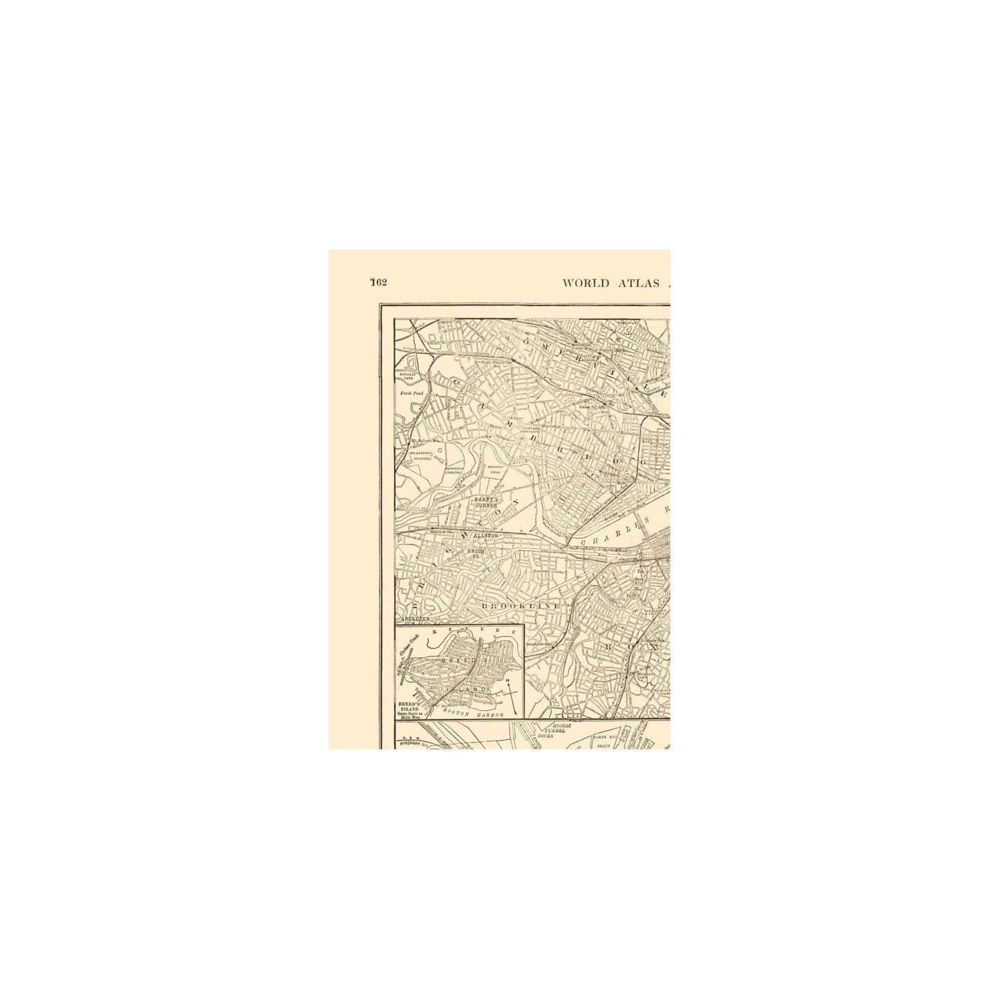 Historic City Map - Boston Massachusetts - Reynold 1921 - 23 x 33.61 - Vintage Wall Art