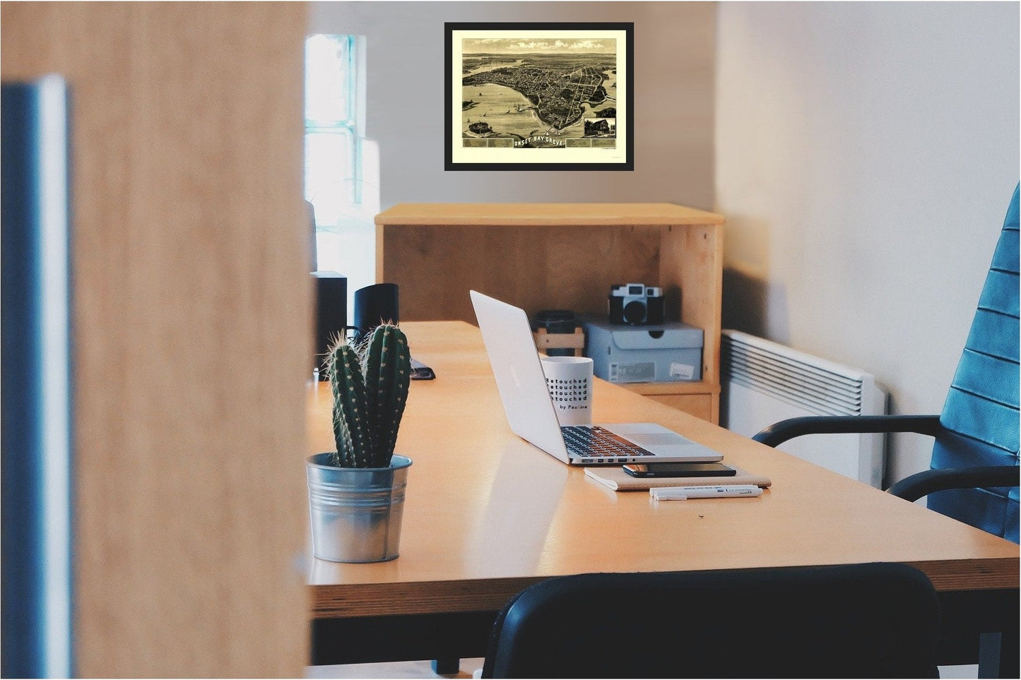 Historic Panoramic View - Onset Bay Grove Wareham Massachusetts - Walker 1885 - 23 x 30.15 - Vintage Wall Art