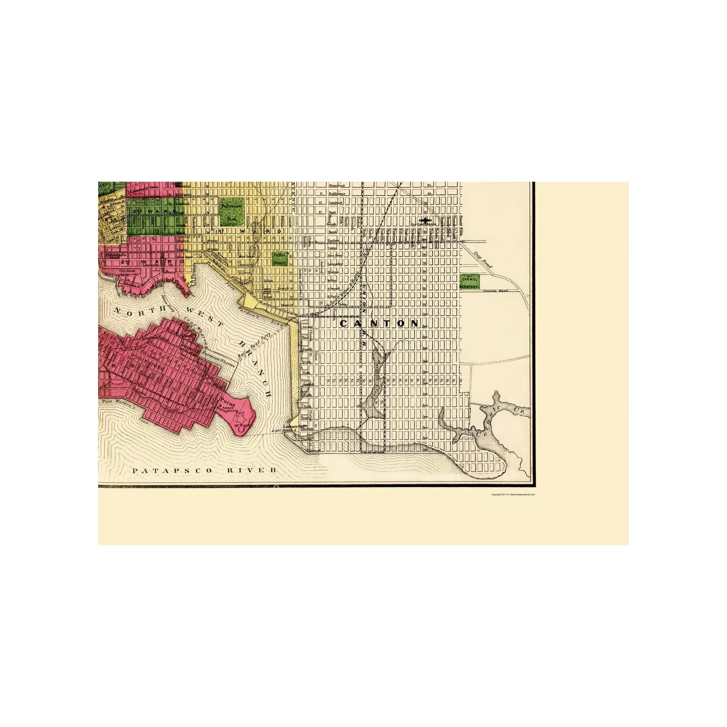 Historic City Map - Baltimore Maryland - Stedman 1873 - 23 x 33.59 - Vintage Wall Art