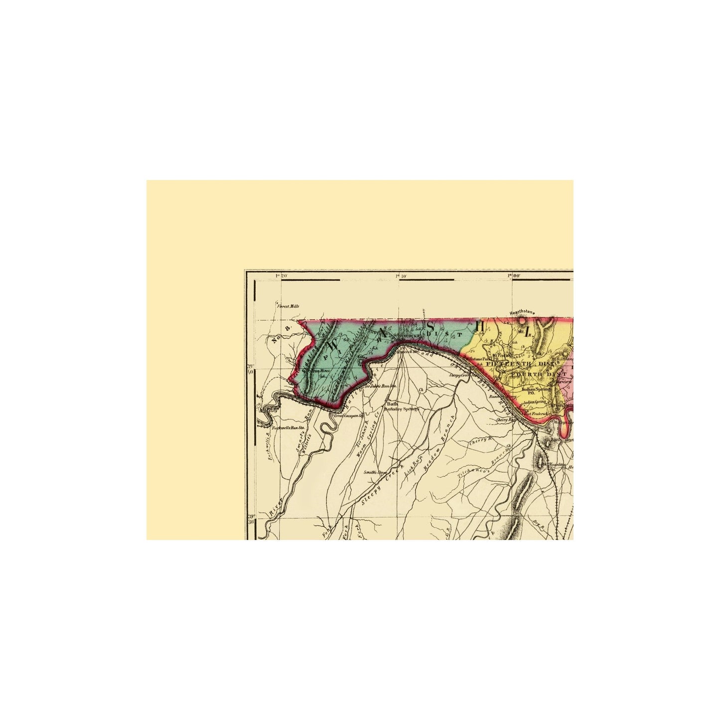 Historic County Map - Washington County Maryland - Martenet 1873 - 23 x 27.28 - Vintage Wall Art