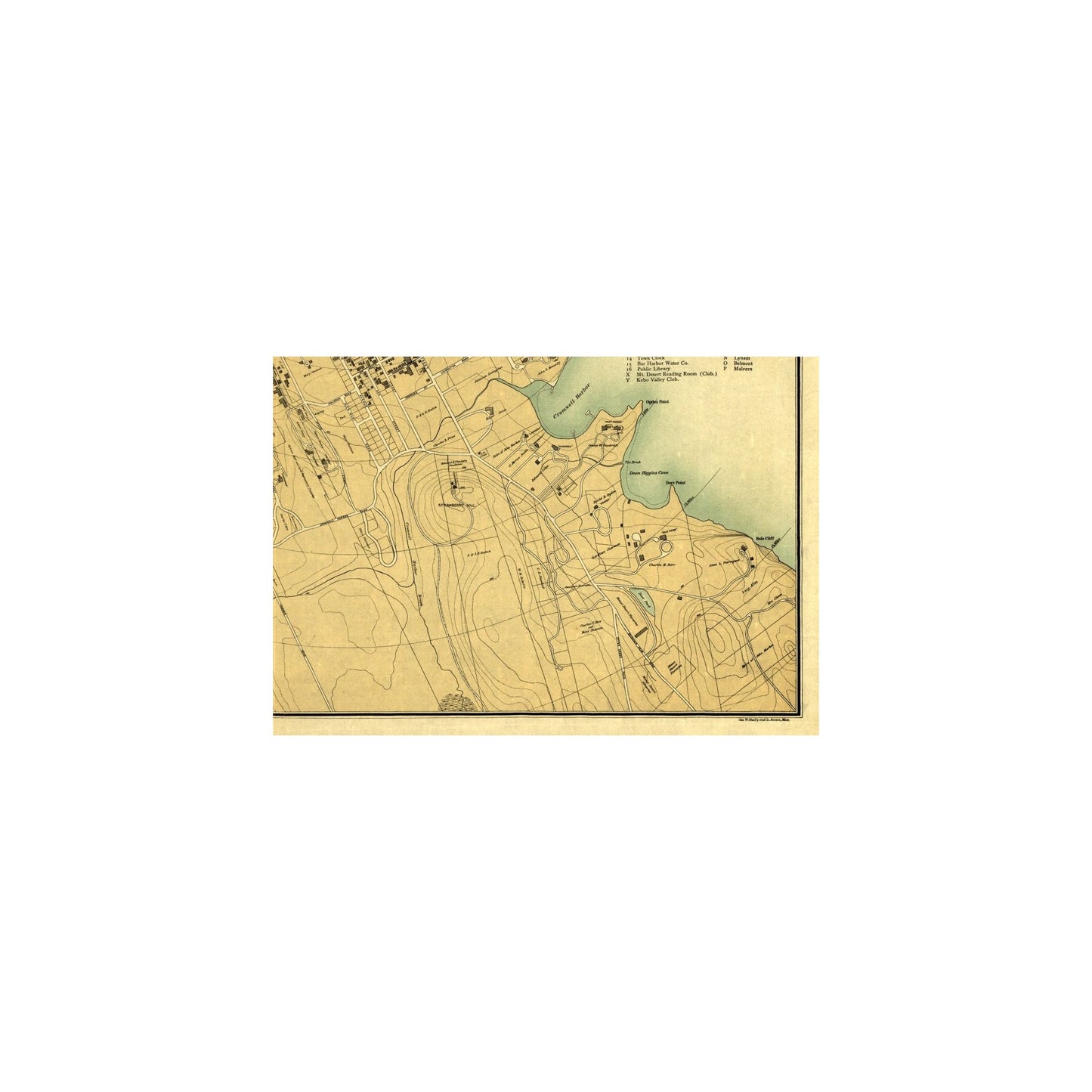 Historic City Map - Bar Harbor Maine - Mears 1896 - Vintage Wall Art