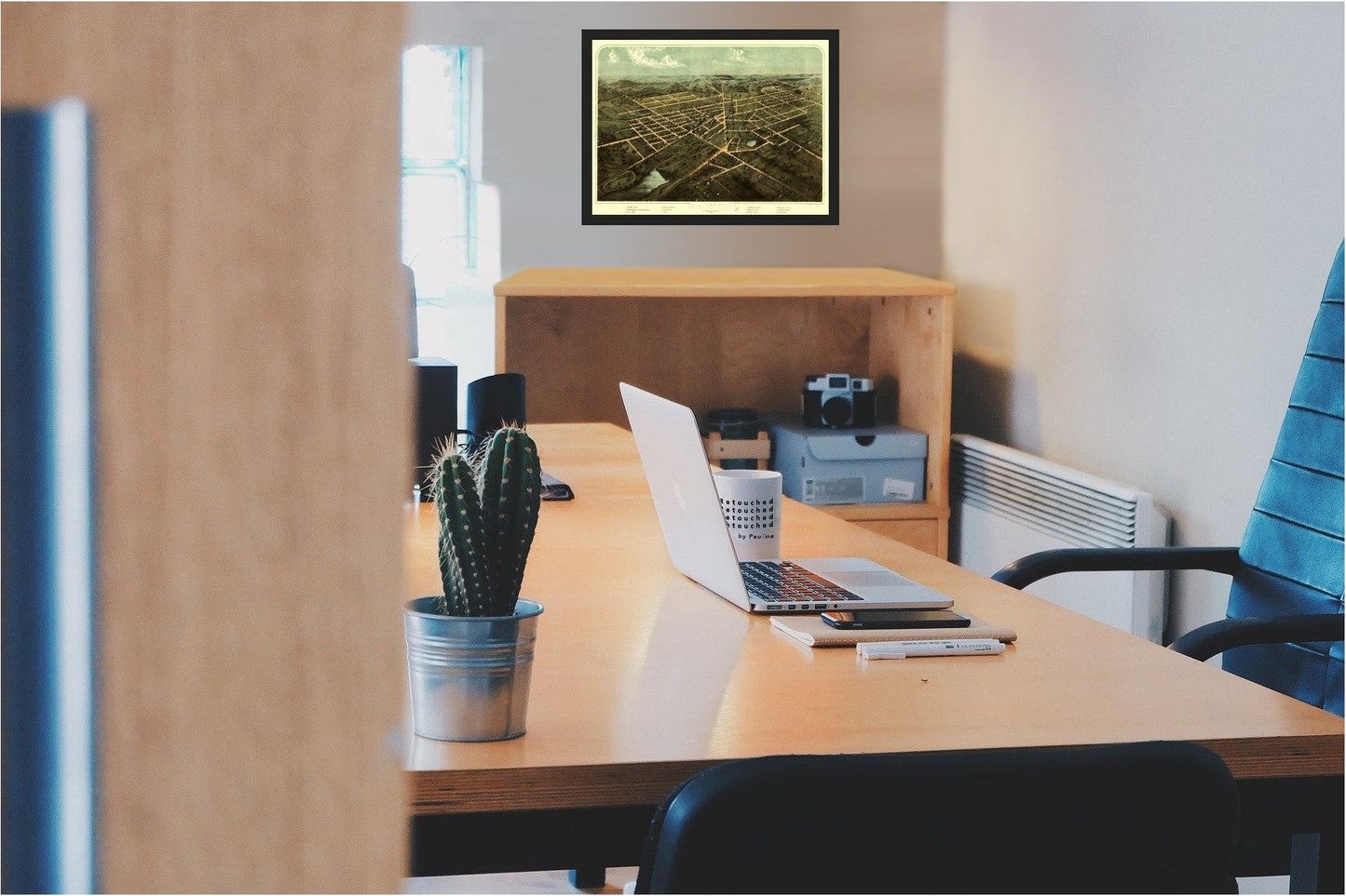 Historic Panoramic View - Hillsdale Michigan - Ruger 1866 - 31.12 x 23 - Vintage Wall Art