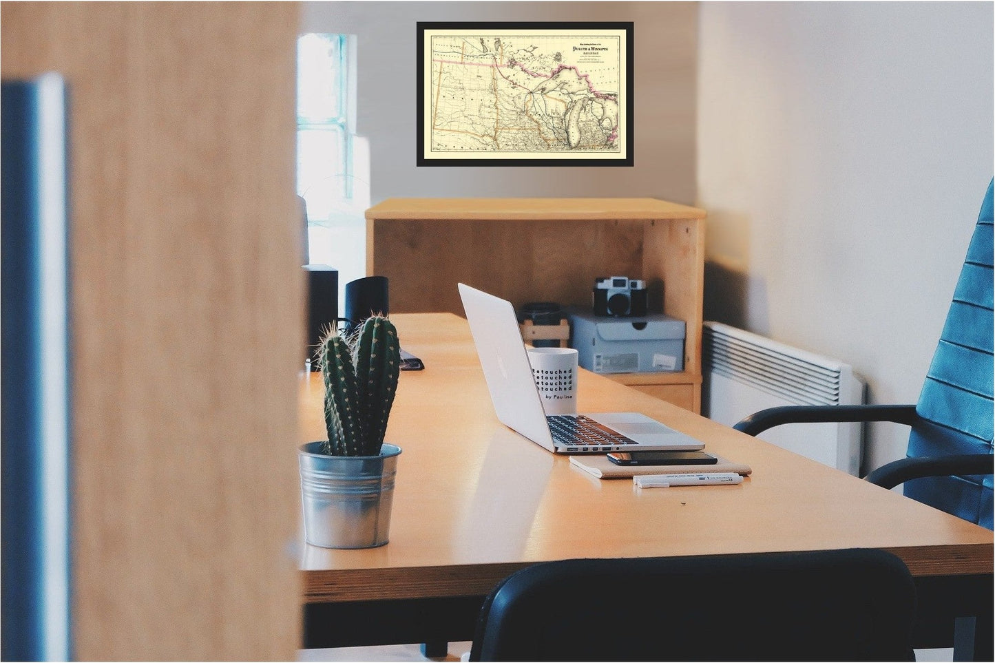 Railroad Map - Duluth and Winnipeg Railroad - Colton 1881 - 23 x 35.93 - Vintage Wall Art