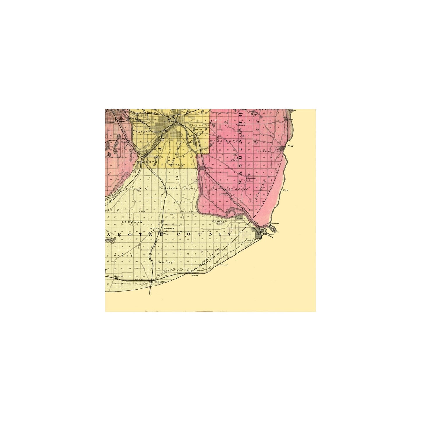 Historic City Map - Minneapolis Minnesota - Cooley 1881 - 23.85 x 23 - Vintage Wall Art