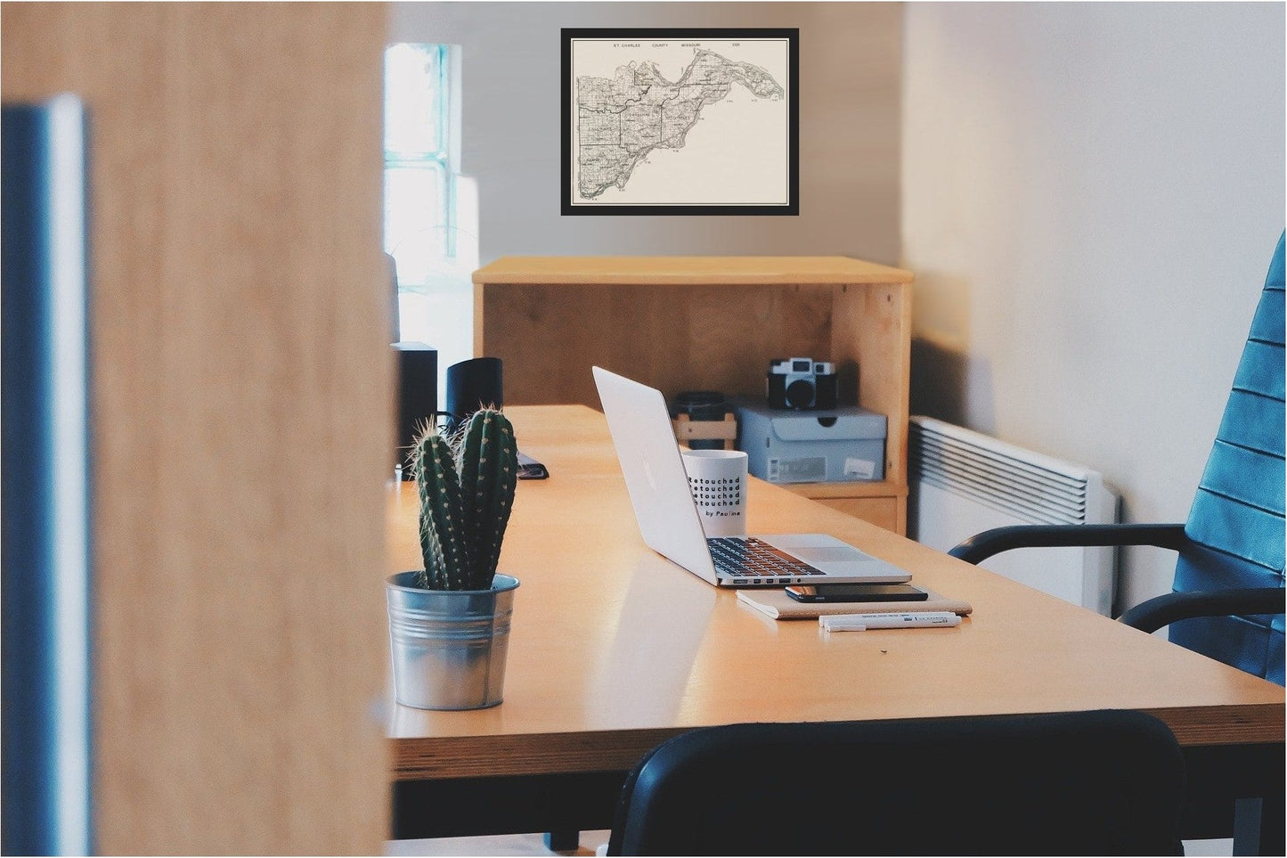 Historic County Map - St Charles County Missouri - 1929 - 30 x 23 - Vintage Wall Art