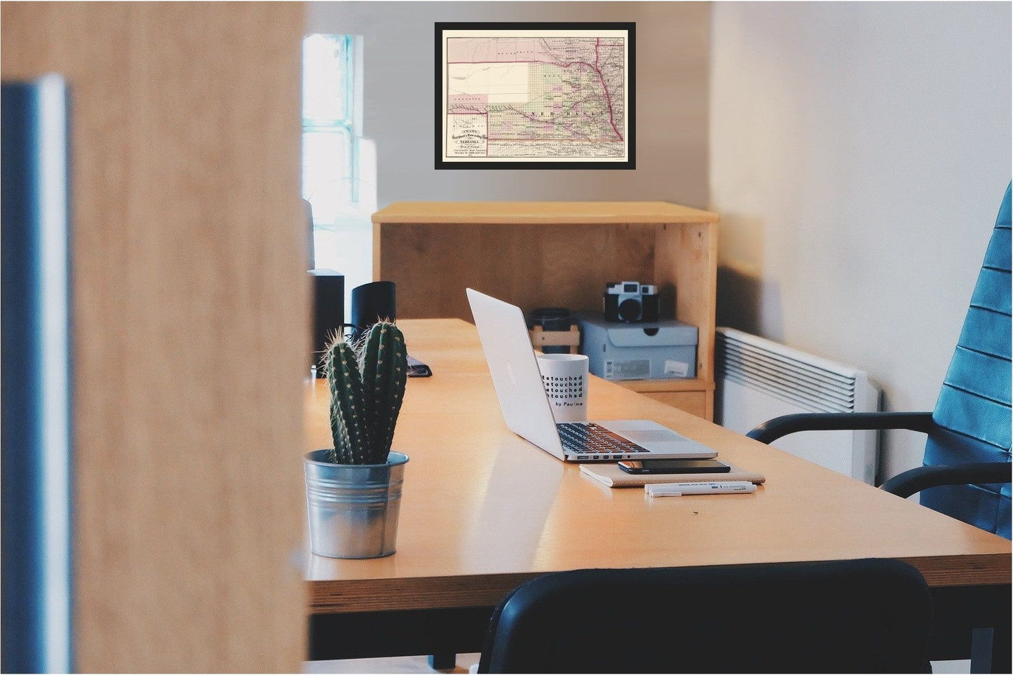 Railroad Map - Nebraska Railroad Townships - Cram 1875 - 23 x 32.39 - Vintage Wall Art