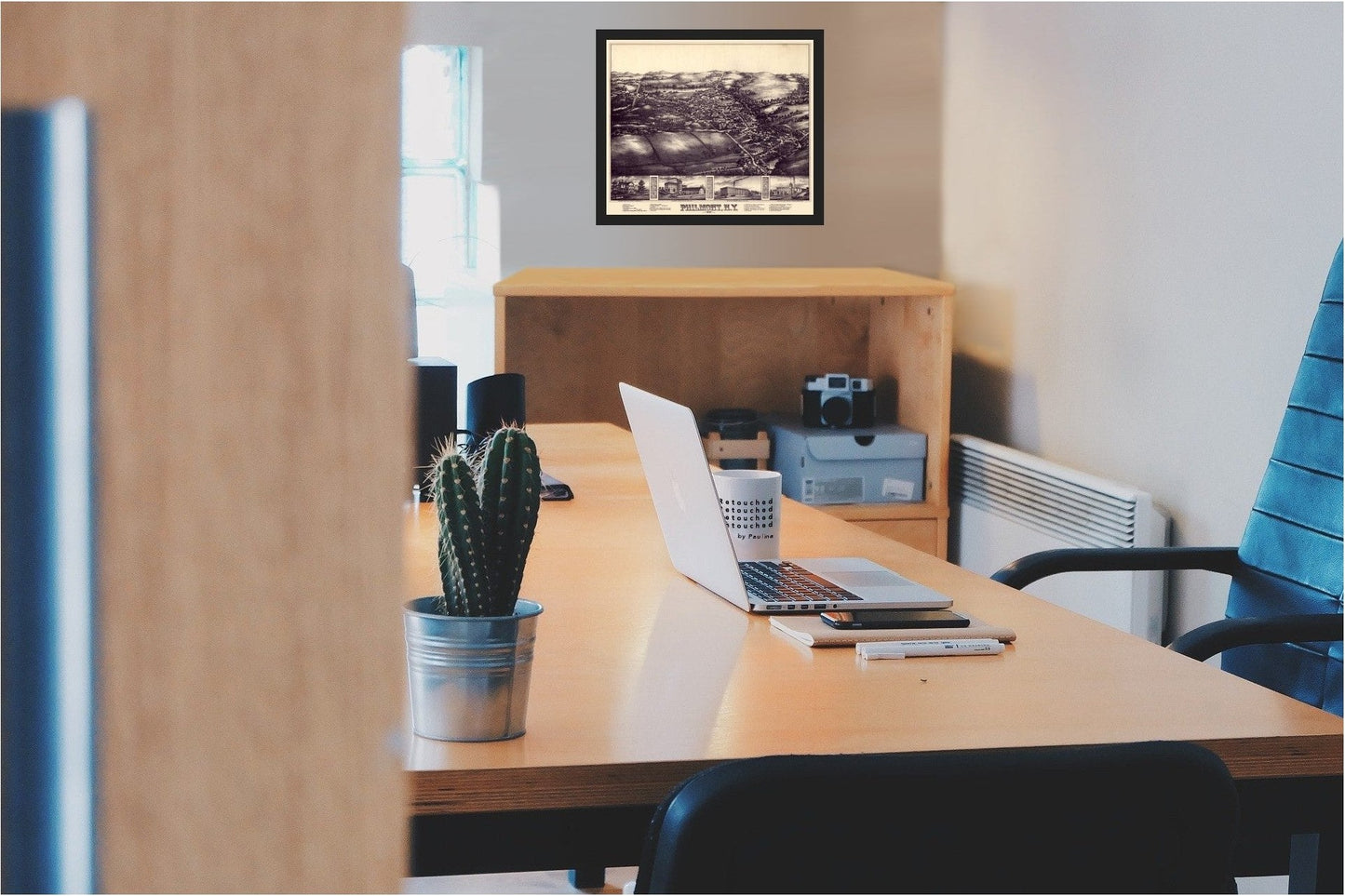 Historic Panoramic View - Philmont New York - 1881 - 27.28 x 23 - Vintage Wall Art