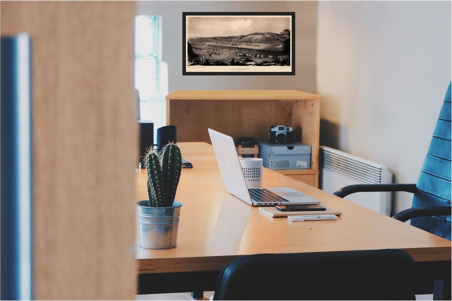 Historic Panoramic View - Camp Dennison Ohio - Gibson 1860 - 23 x 43.09 - Vintage Wall Art