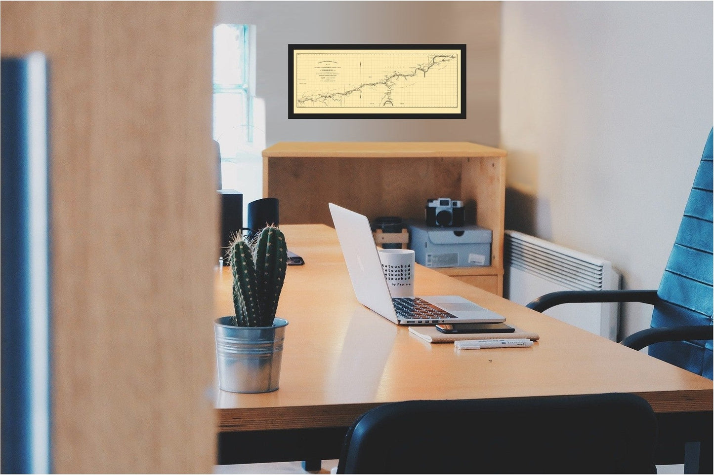 Railroad Map - Hillsborough and Cincinnati Railroad - Jacobil 1853 - 23 x 59 - Vintage Wall Art