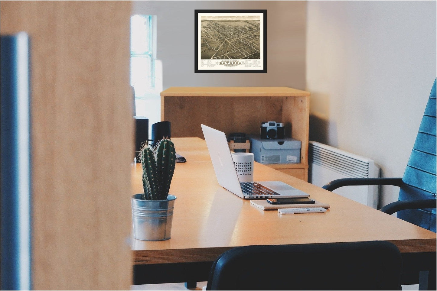 Historic Panoramic View - Ravenna Ohio - Ruger 1882 - 26.54 x 23 - Vintage Wall Art