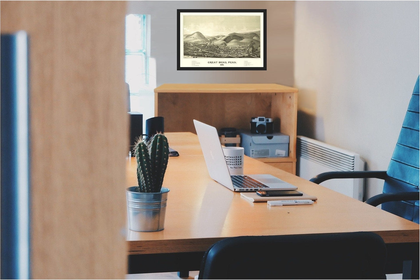 Historic Panoramic View - Great Bend Pennsylvania - Burleigh 1887 - 35.10 x 23 - Vintage Wall Art
