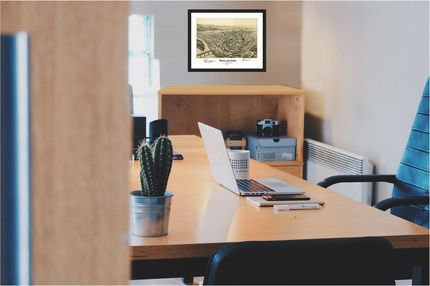 Historic Panoramic View - Mifflintown Pennsylvania - Fowler 1895 - 29.49 x 23 - Vintage Wall Art