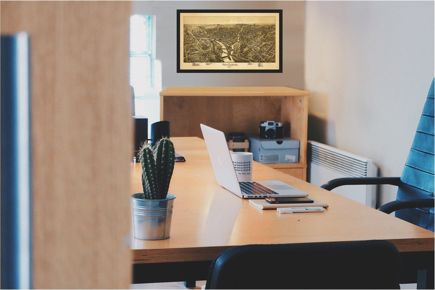 Historic Panoramic View - New Castle Pennsylvania - Fowler 1896 - 40.30 x 23 - Vintage Wall Art