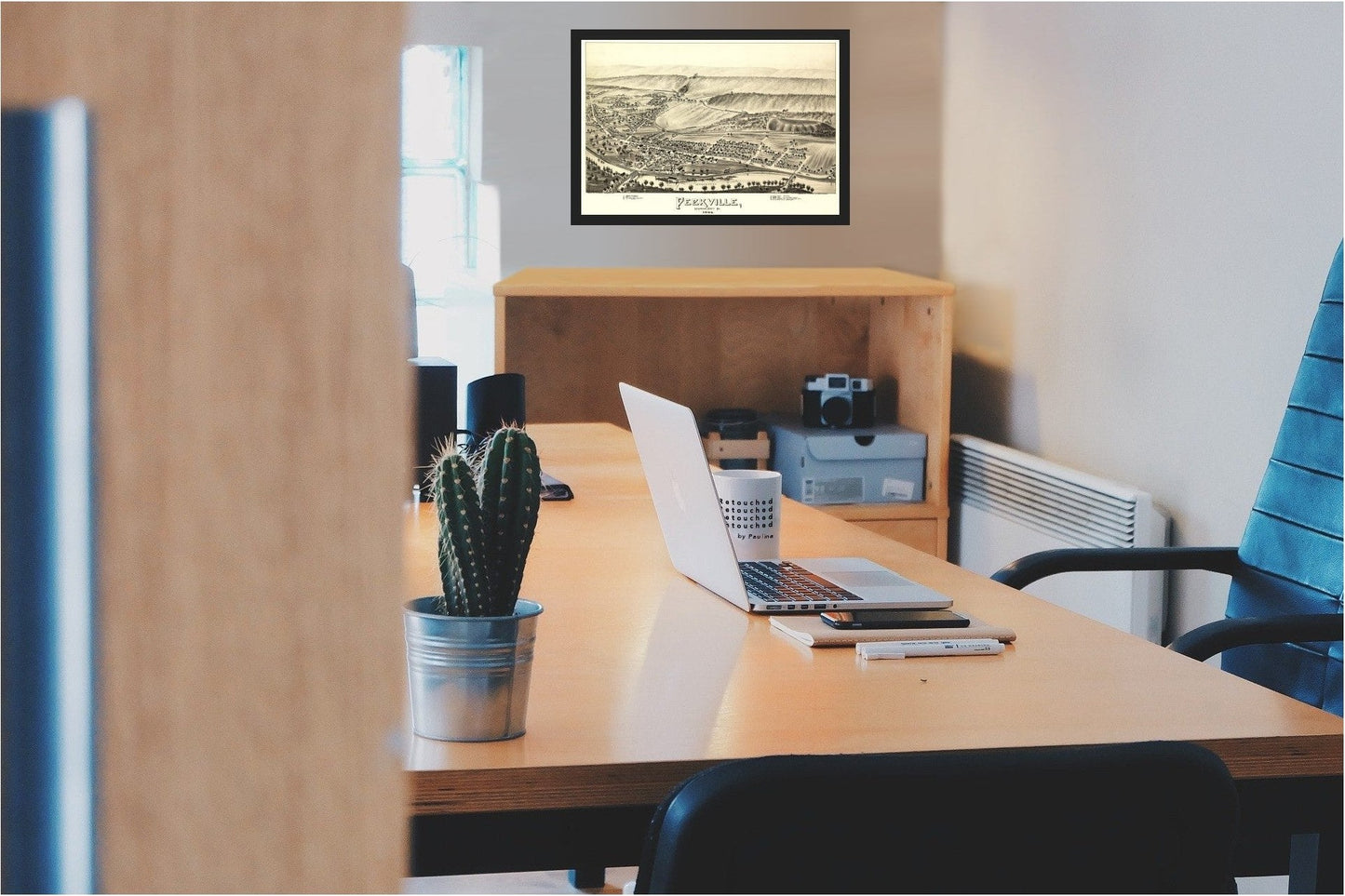 Historic Panoramic View - Peckville Pennsylvania - Fowler 1892 - 33.97 x 23 - Vintage Wall Art