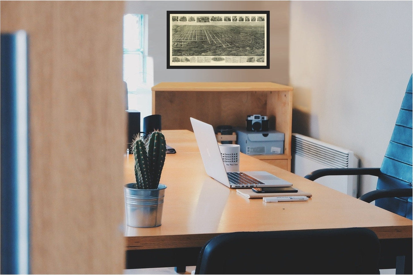 Historic Panoramic View - Pen Argyl Pennsylvania - Bailey 1916 - 42.78 x 23 - Vintage Wall Art