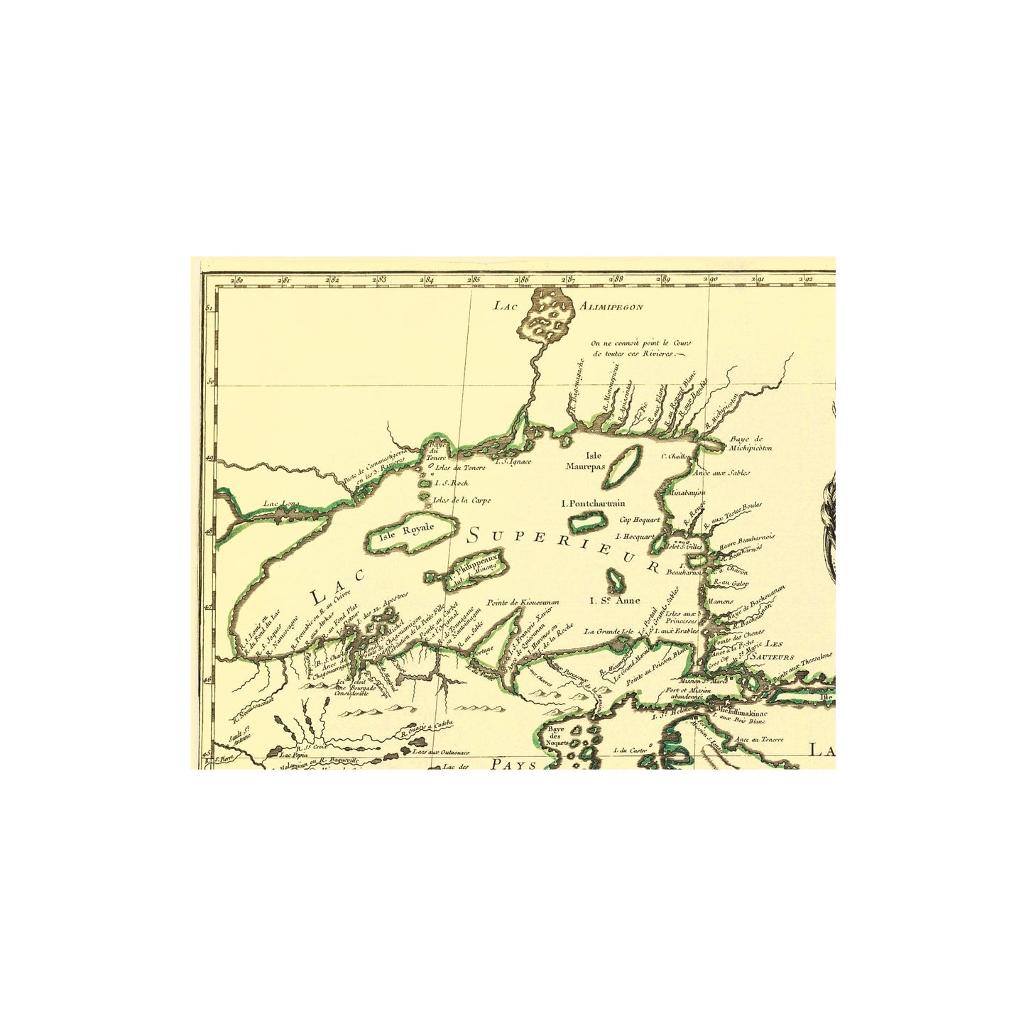 Historic War Map - New France Canada Western Part - 1755 - 23 x 28.93 - Vintage Wall Art