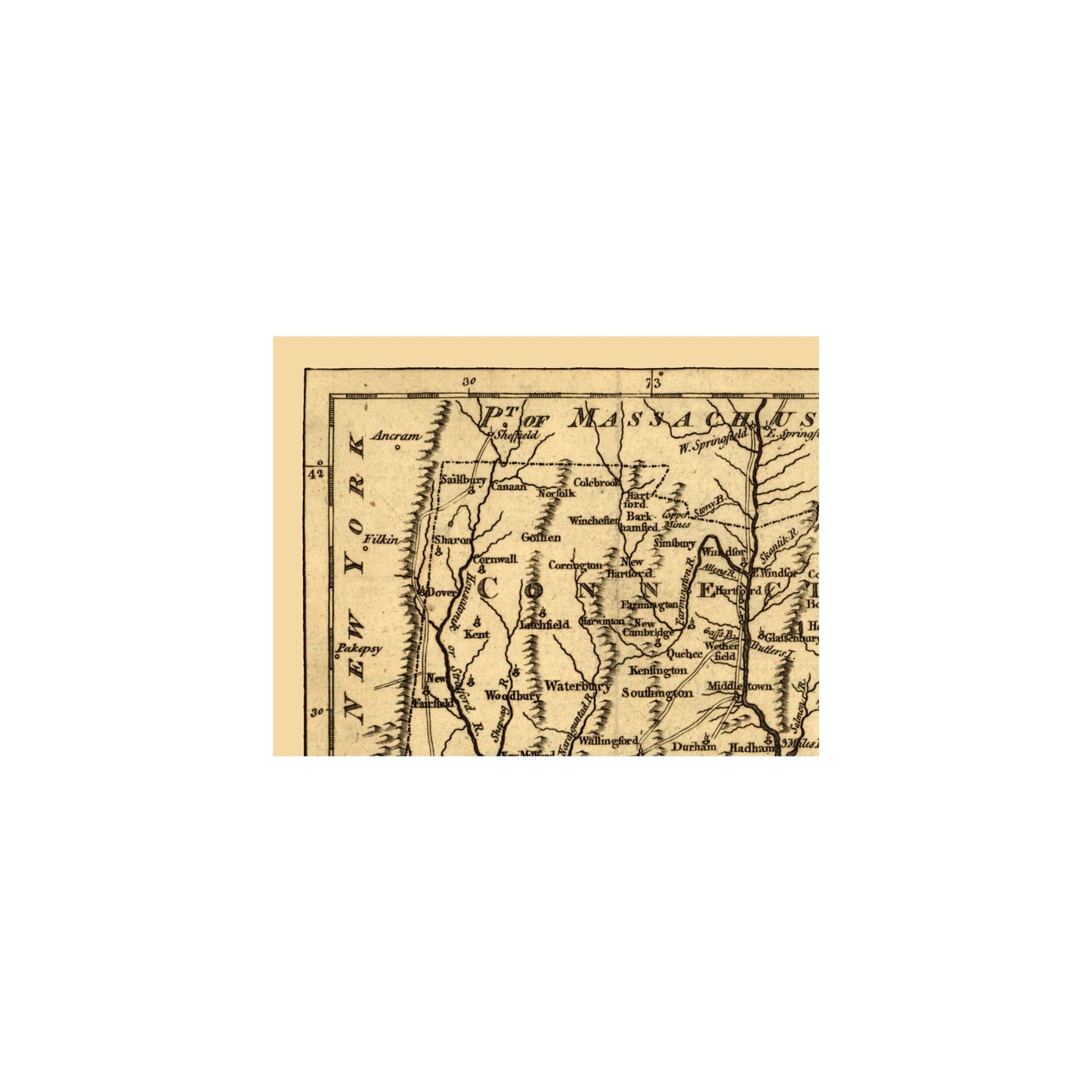 Historic State Map - Rhode Island - 1776 - 29.90 x 23 - Vintage Wall Art