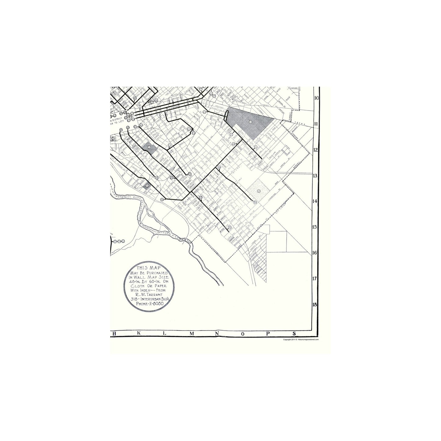 Historic City Map - Dallas Texas Key Guide - Tarrant 1921 - Vintage Wall Art