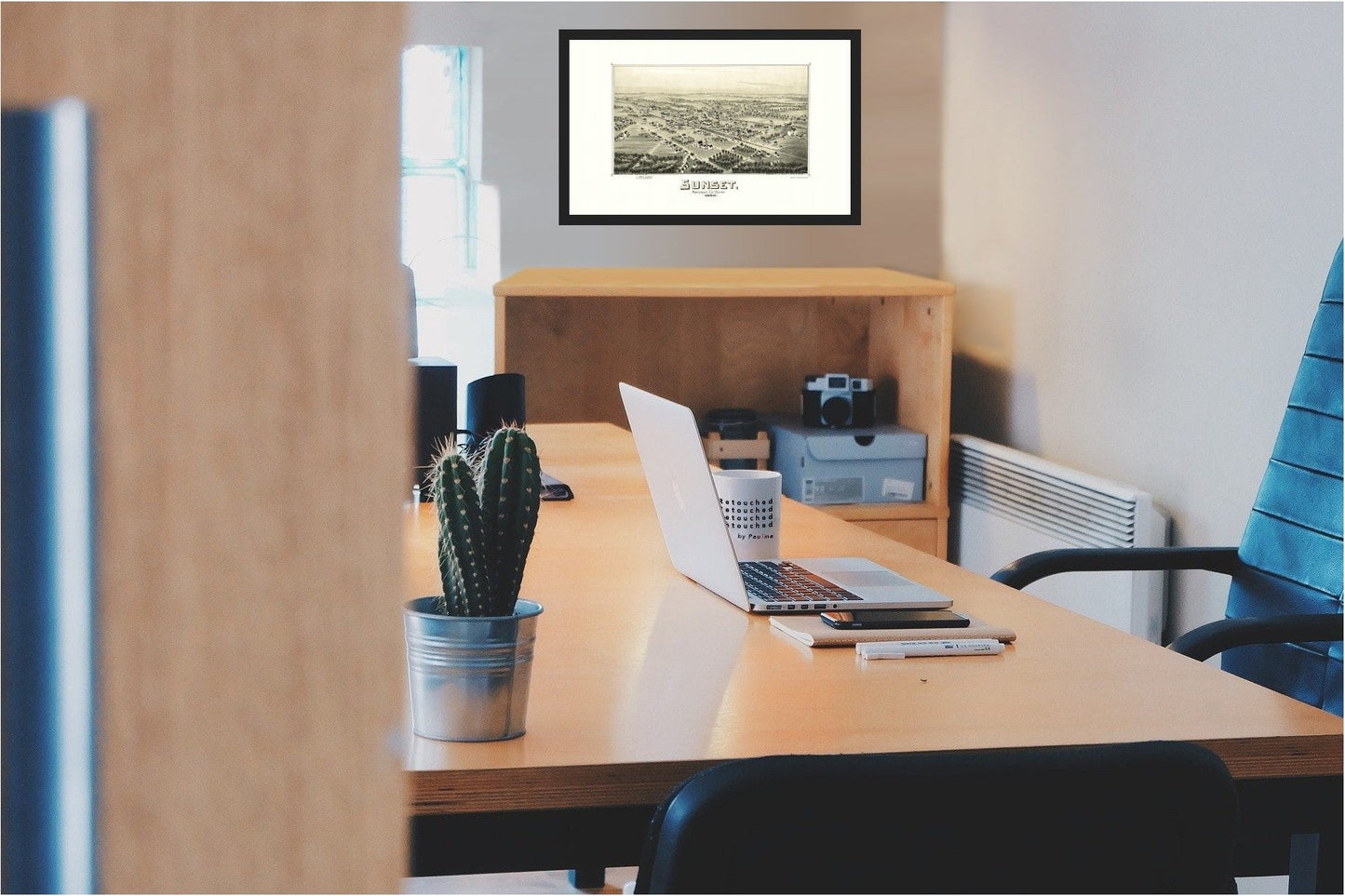 Historic Panoramic View - Sunset Texas - Fowler 1890 - 23 x 37.03 - Vintage Wall Art