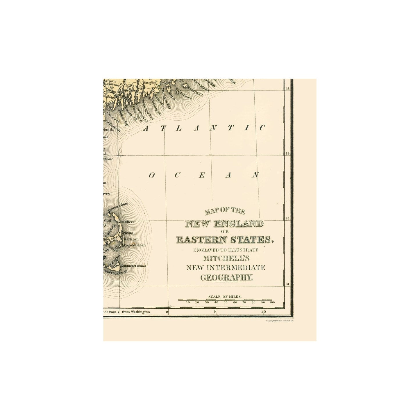 Historic State Map - United States Eastern - Mitchell 1877 - 23 x 28.31 - Vintage Wall Art